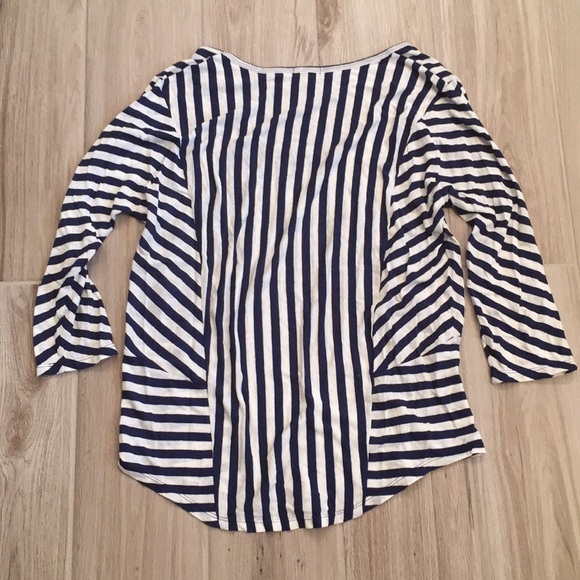 Fossil Navy & White Striped Shirt Size Small - Picture 2 of 3